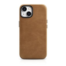 Skórzane etui iPhone 14 Plus magnetyczne z MagSafe Oil Wax Premium Leather Case jasny brąz