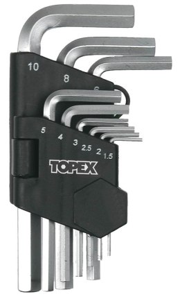 TOPEX KLUCZE IMBUSOWE 9 SZTUK 1,5-10MM