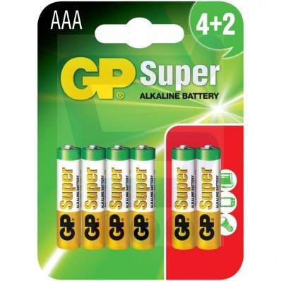 GP BATTERY BATERIA SUPER ALKALINE AAA LR3 1.5V 6 SZTUK