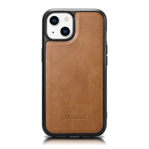 Etui pokryte naturalną skórą do iPhone 14 Leather Oil Wax jasny brąz