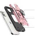 Etui iPhone 14 pancerny pokrowiec uchwyt magnetyczny ring złote