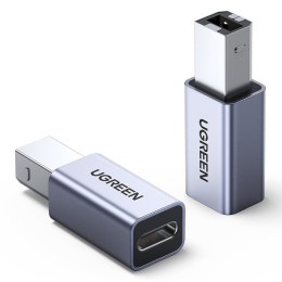 Adapter przejściówka wtyczka z USB-C do USB-B do drukarki dysku - szary