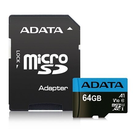 ADATA ADATA | Premier | UHS-I | 64 GB | MicroSDXC | Pamięć flash klasy 10 | Adapter