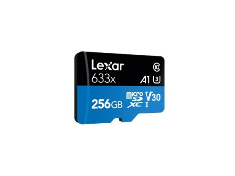 Lexar Lexar | Wydajna karta micro SDXC 256 GB | UHS-I 633x | Klasa 10, U3, V30, A1 | Szybkość odczytu do 100 MB/s, zapisu do 45 MB/s |