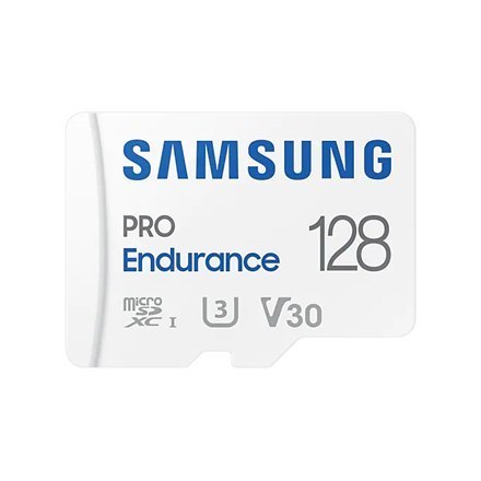 Samsung Samsung | PRO Endurance | MB-MJ128KA/EU | 128 GB | Karta pamięci microSD | Pamięć flash klasy U3, V30, Class 10 | Adapter SD