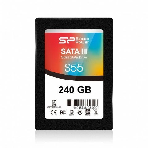 Silicon Power Dysk SSD Silicon Power Slim S55 240 GB SATA 550 MB/s odczyt 450 MB/s z gwarancją 36 miesięcy