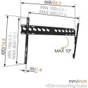 Vogels Uchwyt ścienny Vogels MA4010-A1 z funkcją pochylenia dla telewizorów o przekątnej 40-65 cali, maksymalnie do 60 kg, kolor czarny