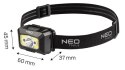 NEO LATARKA CZOŁOWA AKUMULATOROWA USB 250LM COB LED,CZUJNIK RUCH