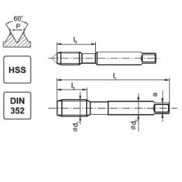 KOMPLET GWINTOWNIKÓW DIN-352/3 M4 HSS