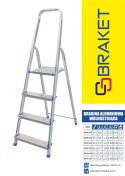 BRAKET DRABINA ALUMINIOWA WOLNOSTOJĄCA 236CM 7 STOPNI + PODEST