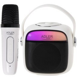 Adler Głośnik karaoke z mikrofonem | AD 1199W | Bluetooth | Biały | Przenośny | Połączenie bezprzewodowe