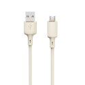 Kabel przewód wzmacniany SR USB-A - microUSB 5A 1m beżowy