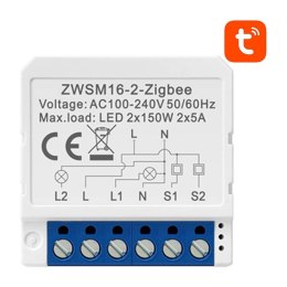 Inteligentny przełącznik dopuszkowy ZigBee Avatto ZWSM16-W2 TUYA