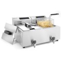 Frytownica frytkownica z panelem cyfrowym Mastercook z kranem 2x8L 2x3500W