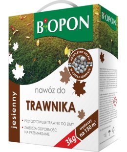 BIOPON NAWÓZ JESIENNY - DO TRAWNIKA GRANULAT KARTON Z UCHWYTEM 3 KG