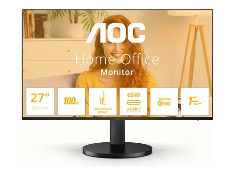 AOC AOC Q27B3CF2 | 27 " | IPS | QHD | 16:9 | 100 Hz | 1 ms | 2560 x 1440 pixels | 350 cd/m² | HDMI ports quantity 1 | Black | Warran