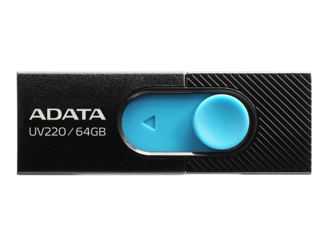 ADATA Napęd USB ADATA UV220 | Pojemność 64 GB | Kolor: Czarno-Niebieski | USB 2.0