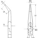 KNIPEX SZCZYPCE TNĄCE PÓŁOKRĄGŁE WYDŁUŻONE 200MM