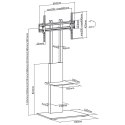 MACLEAN PROFESJONALNY NOWOCZESNY STAND DO TELEWIZORA Z PÓŁKĄ MAX 40KG MAX VESA 600X400 MC-865