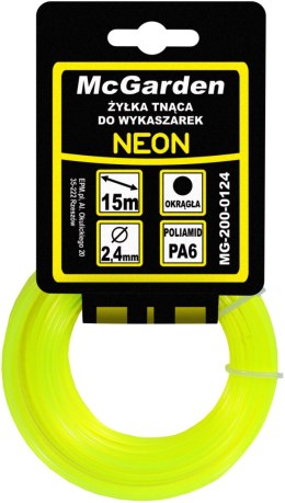 MC GARDEN ŻYŁKA DO WYKASZARKI OKRĄGŁA NEON 1,6MM 15M