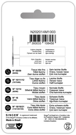 Singer Singer | Igła, 2020 SZ14 BLST W/10