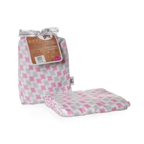 ND19_BMB120039 Bambusowy muślinowy otulacz XKKO BMB 120x120 - Scandinavian Baby Pink