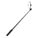 Selfie stick teleskopowy z pilotem stojak tripod na telefon 1.3m aluminium - czarny