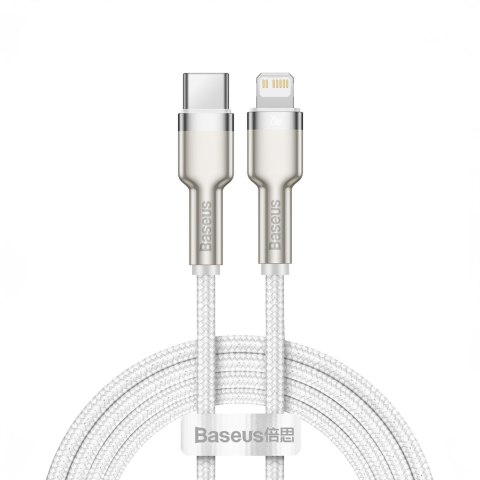 Kabel przewód Cafule Series Metal Data USB-C - iPhone Lightning 20W PD 1m - biały