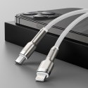 Kabel przewód Cafule Series Metal Data USB-C - iPhone Lightning 20W PD 1m - biały