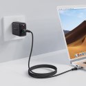 Kabel przewód USB-C USB4 PD3.1 5A do transmisji danych i Video 4K 1m - szaro-czarny