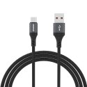 Kabel przewód z oplotem L3ST USB-A - USB-C 5A 1.2m - czarny