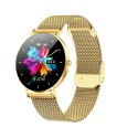 Smartwatch zegarek damski Alexa Lux Gold + różowy pasek