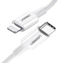 Kabel przewód MFi USB-C - iPhone Lightning 20W 3A 0.25m - biały