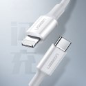 Kabel przewód MFi USB-C - iPhone Lightning 20W 3A 0.25m - biały