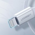 Kabel przewód MFi USB-C - iPhone Lightning 20W 3A 0.25m - biały