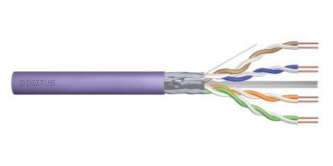 Kabel instalacyjny DIGITUS kat.6, F/UTP, B2ca, AWG 23/1, LSOH, 500m, fioletowy, szpula