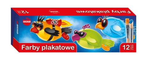 Farby plakatowe 12 kolorów 20 ml