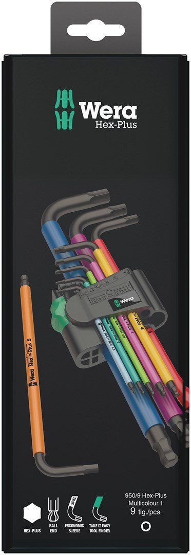 Wera 950 Spkl9 Hex-plus Hex Key Set Zestaw kluczy imbusowych w kształcie litery L Metryczny/imperialny 9 szt.