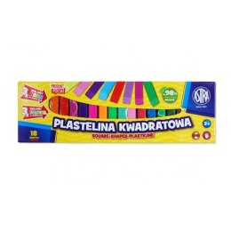 Plastelina Astra kwadratowa 18 kolorów 3 kolory metallic