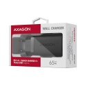 AXAGON ACU-DPQ65 Ładowarka sieciowa, GaN 65W, 3x port (USB-A + dual USB-C), PD3.0/QC4+/PPS/Apple