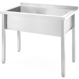 Basen zlew gastronomiczny jednokomorowy spawany Budget Line STAL 1000 x 600 x 850 cm - Hendi 816714