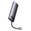 StarJoy HUB 6w1 USB-C 3xUSB HDMI RJ45 PD szary