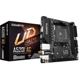 Gigabyte Gigabyte | A520I AC | Rodzina procesora AMD | Gniazdo procesora AM4 | DDR4 DIMM | Sloty pamięci 2 | Liczba złączy SATA 4 | Układ