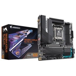 Gigabyte Gigabyte | B650M AORUS ELITE AX 1.0 M/B | Rodzina procesorów AMD | Gniazdo procesora AM5 | DDR5 DIMM | Gniazda pamięci 4 | Obsłu