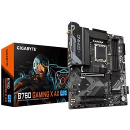 Gigabyte Gigabyte | B760 GAMING X AX 1.1 M/B | Rodzina procesorów Intel | Gniazdo procesora LGA1700 | DDR5 DIMM | Gniazda pamięci 4 | Obs