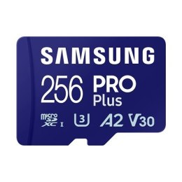 Samsung Samsung | mikroSD Card | Pro Plus | 256 GB | MicroSDXC | Klasa pamięci flash 10 | Prędkość zapisu 130 MB/s | Prędkość odczytu 18