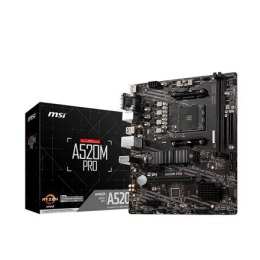 MSI MSI | A520M PRO | Rodzina procesorów AMD | Gniazdo procesora AM4 | DDR4 | Gniazda pamięci 2 | Liczba złączy SATA | Chipset AMD A