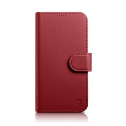 2w1 etui skórzany pokrowiec z klapką iPhone 14 Plus Anti-RFID Wallet Case czerwony